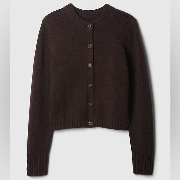 Brown GAP Cashsoft Button-up Cardigan - Picture 1 of 4